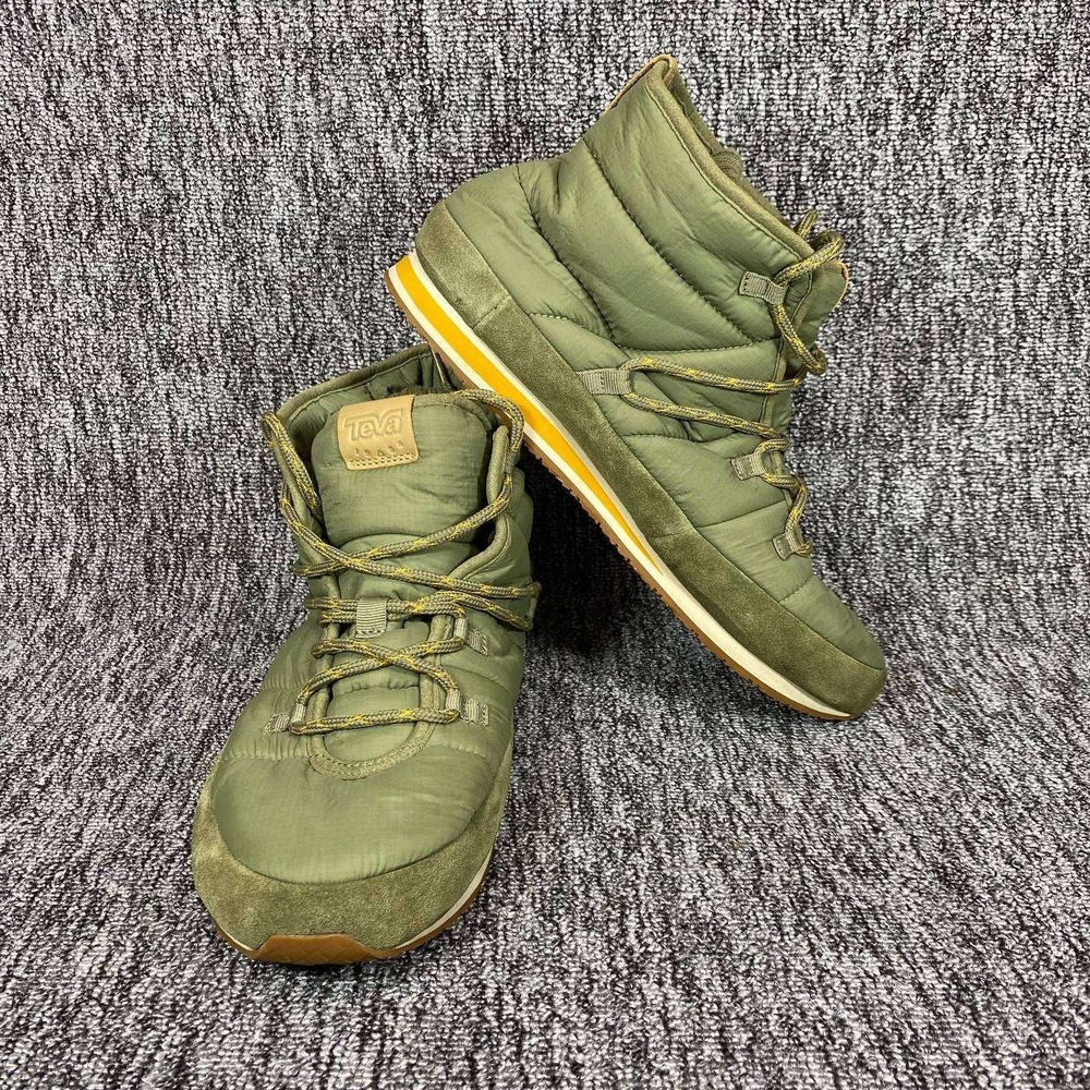 Teva Ember Ankle Puffer Lace Up Bootie Sneakers Mens 12 Olive Green Gorpcore